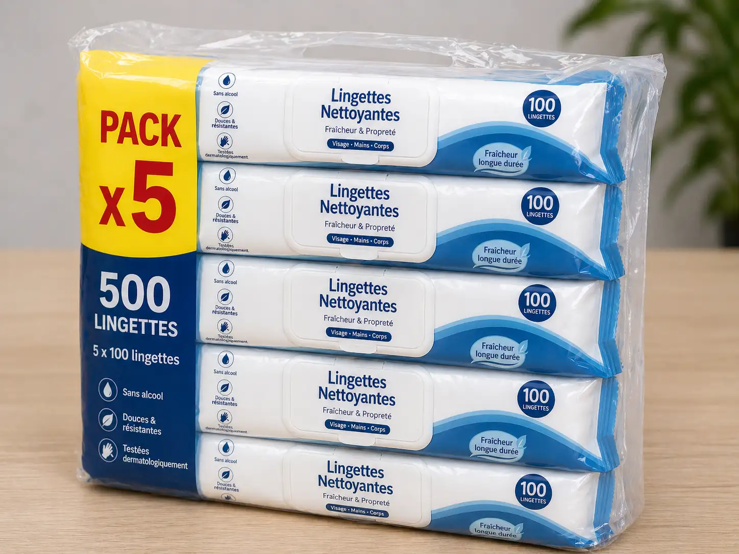 Pack de 5 paquets de lingettes